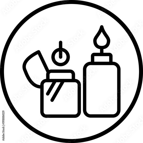 Stove Lighter line icon style