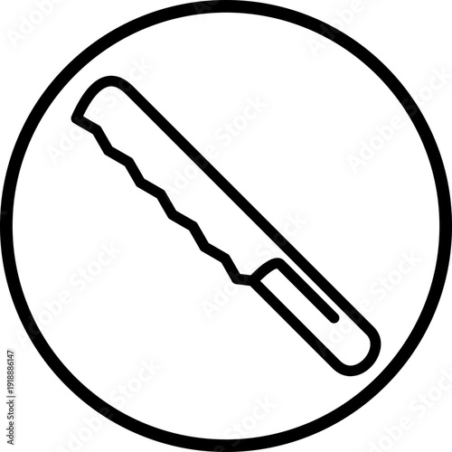 Bread Knife line icon style