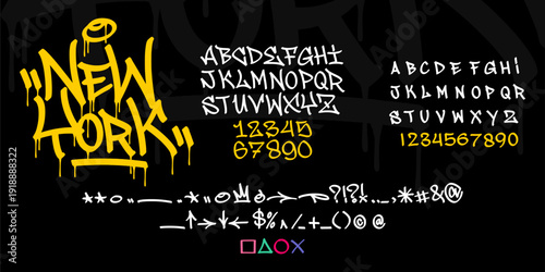 Full New York Style Graffiti Tag Set. Comprehensive Collection of Urban Tags and Typography for Branding.