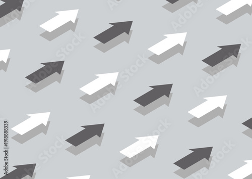 白とグレーの矢印が規則正しく並んでいるデザイン