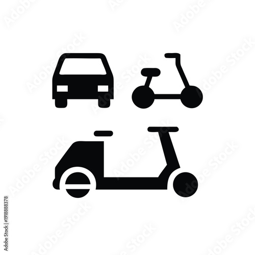 Urban transportation e scooter riding scene with city context Vector illustration