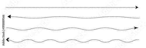 Long squiggle dashed, dotted line arrow vector icon .Vector illustration .