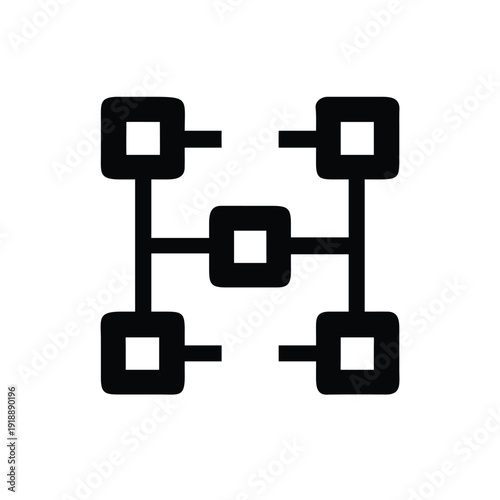 Blockchain technology icons with chain blocks and secure network concept On white Background Vector illustration