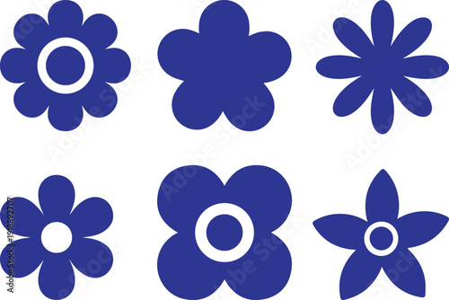 set of flower icons flower,bloom,petal,black and white,minimalist,simple,icon,symbol,monochrome