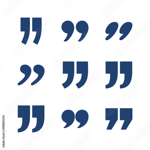 Collection of quotation mark icons in different styles