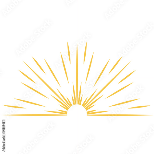 Golden Sunrise Burst Graphic