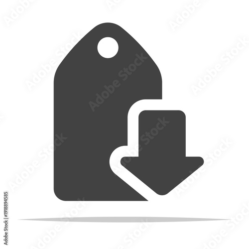 Price reduction icon vector isolated illustration