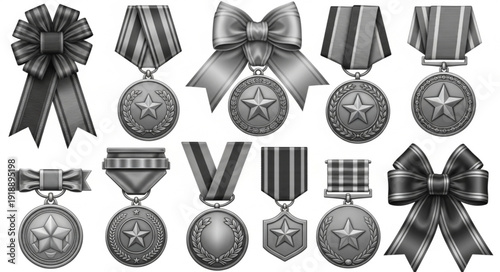 Collection of Military Medals and Ribbons for Achievement and Service.