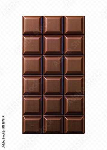 realistic 3d fresh milk chocolate bar in different style isolated on transparent background