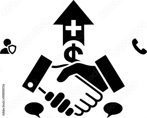 Black silhouettes of diverse people walking in line, including families, children with backpacks, a man with a briefcase, and a person pushing a baby stroller. Minimalist vector illustration of a crow