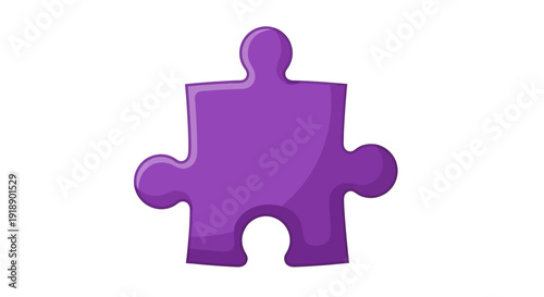 Purple puzzle piece illustration showcasing unity and problem-solving concept via graphic design