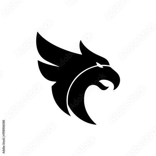 Abstract Griffin Head App Icon with Muted Dual Tone and Minimal Detail