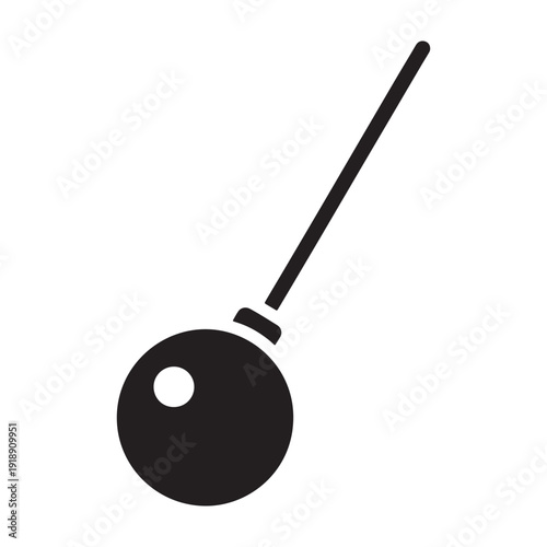 Black vector paddle icon, isolated on transparent background, png