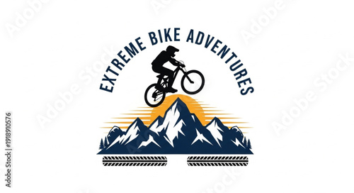 Mountain Biker Riding Downhill Freely.