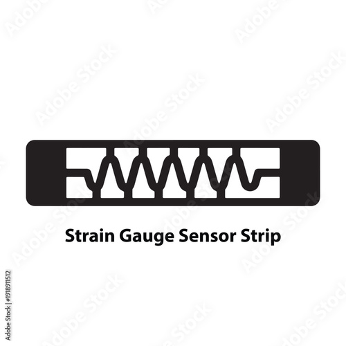 Strain gauge sensor strip, vector icon for engineering, electronics or technology illustration, icon, vector illustration, Isolated