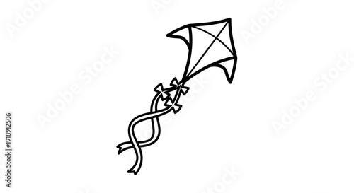 Freedom and Self-Expression Kite Line Illustration