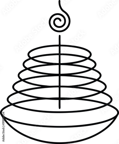 incense-coil---line-art-vector-illustration on transparent background