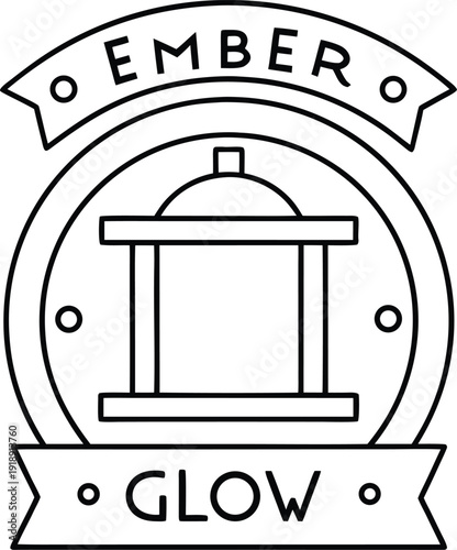 ember-glow---line-art-vector-illustration on transparent background