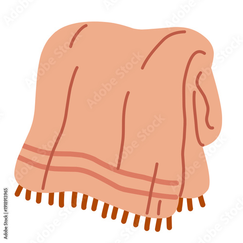 Soft Blanket in Flat Style for Cozy Evening Theme