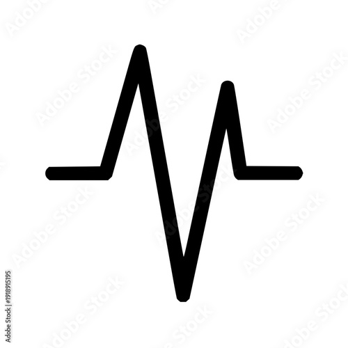 A black abstract cardiogram line graphic representing health and medical concepts on a white background, symbolizing life and vital signs