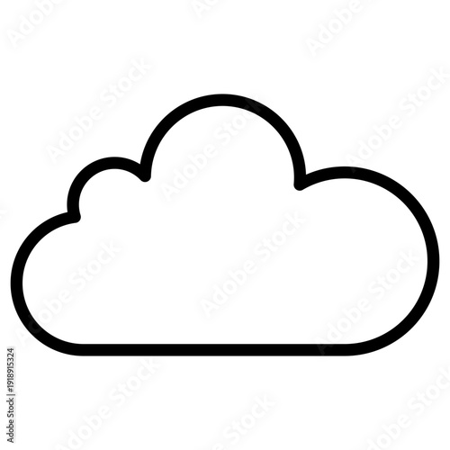 Clean line icon of a single cloud representing overcast or cloudy weather