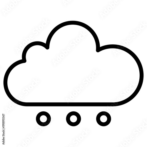Line icon showing heavy clouds or light precipitation for overcast weather