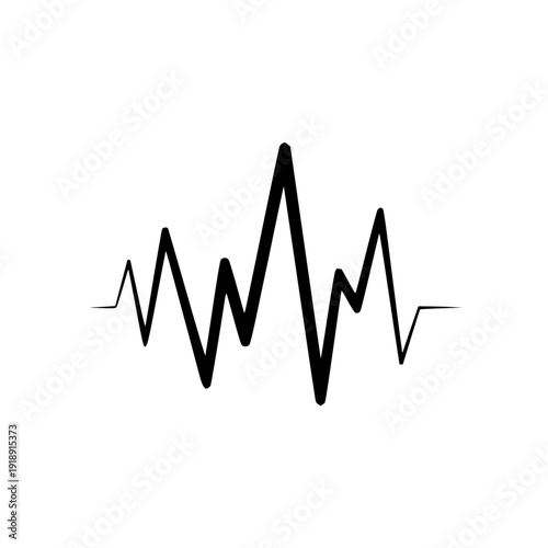 Dynamic visual representation of a fluctuating waveform, symbolizing audio frequencies, data signals, or a heartbeat rhythm in a clean, minimal graphic design