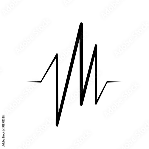 Abstract graphic representation of a sound wave or heartbeat signal, symbolizing health, rhythm, or data