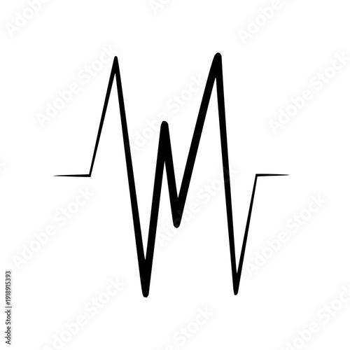 Abstract cardiogram line representing fluctuating vital signs and healthcare monitoring