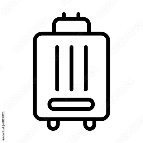 Line style icon of a suitcase or luggage bag for traveling purposes