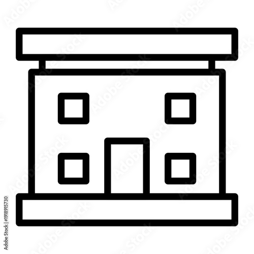 Minimalist outline icon representing lodging or accommodation services
