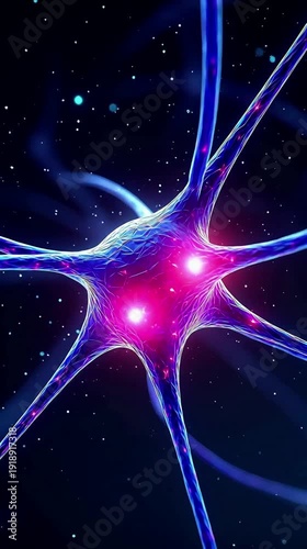Neuron cell structure in space