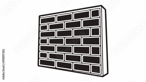 Graphic Illustration of a Brick Wall with a 3D Perspective View