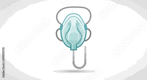 Teal colored condom with gray metal clip on white background illustrating protection concept