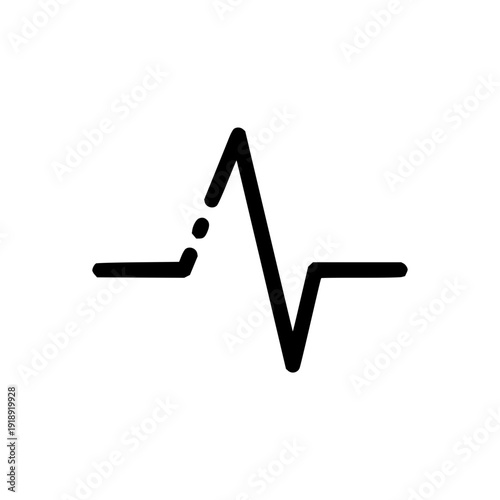 Vector icon illustrating a dynamic heartbeat or pulse line, symbolizing health, medical monitoring, and vital signs data in technological contexts