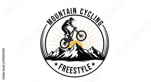 Mountain Cycling Freestyle Logo Design.