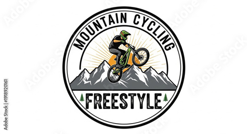 Mountain Cycling Freestyle Logo Design.