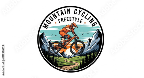 Mountain Cycling Freestyle Logo Design.