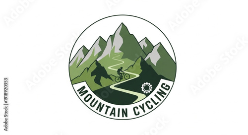 Mountain Cycling Logo Design Element.