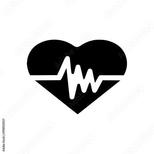 Heartbeat icon representing health and life, ideal for medical or wellness themes
