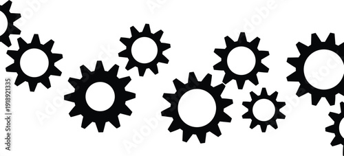 Gear and cogwheel mechanism illustration representing engineering industry settings automation teamwork process and mechanical technology concept design