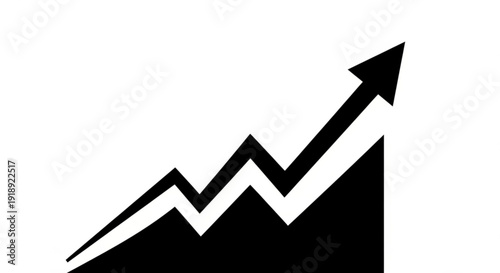 A graph showing an upward trend with a rising arrow, symbolizing growth and progress, from a straightforward viewpoint