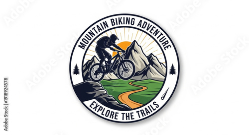 Mountain Biking Adventure Logo Design.