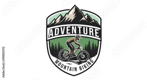Mountain Biking Adventure Logo Design.