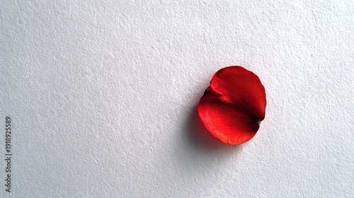 Textured Red Leaf on Sparkling Silver Surface Top View Still Life