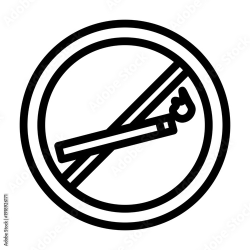 no smoking line icon