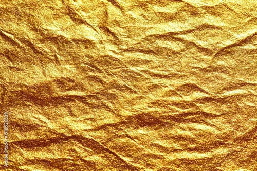 Abstract Shiny Golden Wrinkled Texture with Sparkling Glitter Background for Glamorous Celebrations