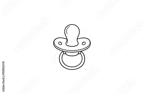 Baby pacifier line art icon vector Stock illustration.