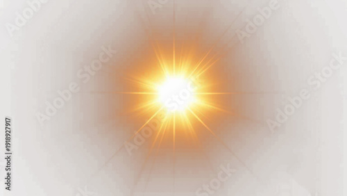 Bright sunburst effect radiating from the center with warm orange tones and soft edges creating a glowing alpha channel with white background