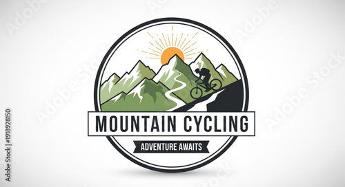 Mountain Cycling Logo Design Element.